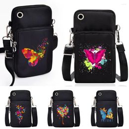 Bag Waterproof Mobile Phone Butterfly Pattern Lipstick Purses Pouch For IPhone 12/13 Pro Max Mini X XR 7 8 Plus CrossBody