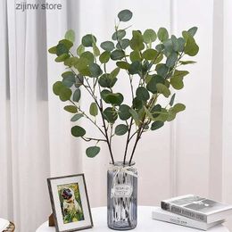 Faux Floral Greenery Artificial Eucalyptus Flower Apple Single Leaf Money Leaf Simulation Green Plant Home Decoration Wedding Y240322