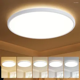 Ceiling Lights 18 Inch Flush Mount Led Light Fixture 5 Color Temperature Settings Round Surface Mounted Dimmable Ultra Slim