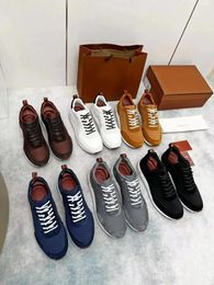 Casual Shoes Custom Men's Leather Mesh Stitching Sneakers Breathable Colour Matching Lace-up Running