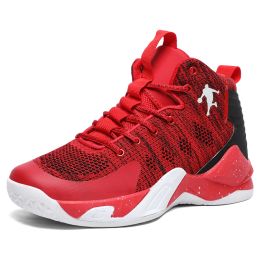 Boots New Autumn Spring Unisex Red Basketball Shoes Men High top Sports Boy Athletic Gym Shoes Women Comfortable Breathable Sneakers