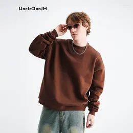 Men's Hoodies Blank Casual Loose Round Neck Sweatshirts For Men And Women Velvet Streetwear Fleece Hoodie Pullover