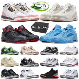 With Box jumpman 3 3s basketball shoes Bred Rio Palomino Ivory White Cement Reimagined Hugo Wizards Vintage Floral mens trainers sneakers sports