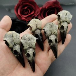 Charms 2pcs 28 60mm 3D Crow Skull Men's Necklace Pendant Magpie Gothic Halloween Gift Bird Handcrafted Jewelry Accessories