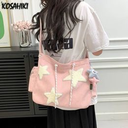 Girls Kawaii Pendant Star Shoulder Bag Japanese Casual Fashion Crossbody Y2k Streetwear Tote for College Student 240311