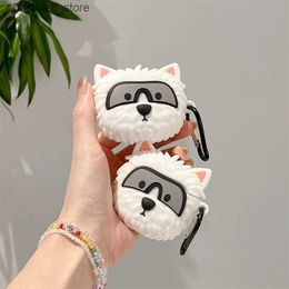 Earphone Accessories 3D West Highland White Terrier Earphone Case for AirPods Pro 2 Cover Cute Dog Wireless Earbuds Cover for Airpods 2 CaseY240322