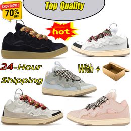 Designer Shoes Men Women Sneakers Extraordinary Embossed Black Pink Purple Red Leather Curb Calfskin Rubber Man Platform Trainers