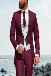 Men039s Suits Blazers JELTOIN Arrival Formal Dinner Party Tailcoat Burgundy Wedding For Men Groomsman Groom Tuxedo 3 Pieces3887372