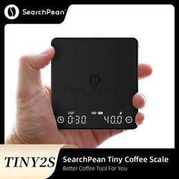 Household Scales SearchPean Tiny/Tiny2s Espresso Coffee Kitchen Scale Mini Smart Timer USB 2kg/0.1g g/oz/ml Free Shipping Send Pad Man Woman Gift 240322