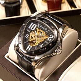 Barrett Style Men's Fashionable Casual Hollowed Out Triangle Large Dial Fully Automatic Mechanical Watch