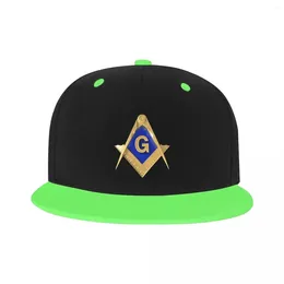 Ball Caps Cool Freemason Gold Square Masonic Hip Hop Baseball Cap Men Women Custom Snapback Unisex Dad Hat Outdoor