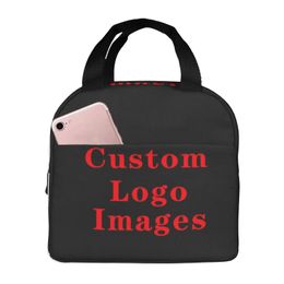Custom Your Design Portable Lunch Box Women Customised Printed Thermal Cooler Food Insulated Bag School Children 240313