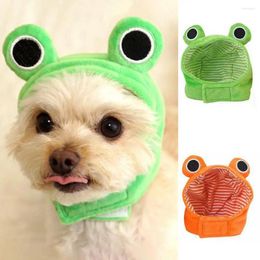 Dog Apparel Pet Hat Plush Frog Headgear Fastener Tape For Parties Cosplay Novelty Po Props Holiday Birthday Celebrations