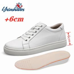 Shoes White Genuine Leather Shoes Men Sneakers Man Elevator Shoes Height Increase Insoles High Heels Shoes 56CM Shoes Tall Shoes