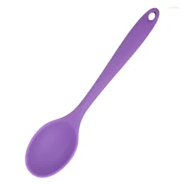 Spoons 1PCS Colorful Silicone Spoon Heat Resistant Non-stick Rice Kitchenware Tableware Learning Cooking Kitchen Tool