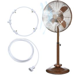 Sprayers Fan Ring Mist System 1/4 Inch Misting Cooling Ring With Brass Sprinkler Nozzles And Water Tap Adapter PE Fan Ring
