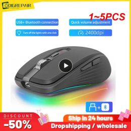 Mice 1~5PCS Dual Mode Rechargeable Wireless 2.4G Mouse RGB Mute Mouse For Windows IOS Android Laptop Tablet Phone PC