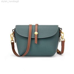 2023 New Autumn Women Small Messenger Bag Genuine Leather Ladies Casual Shoulder Bags Female Soft Crossbody Handbag Blue Beige