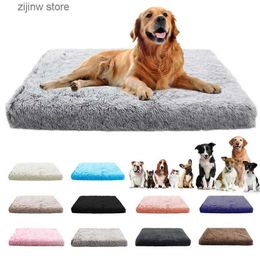 kennels pens Dog mattress Vip washable large dog sofa bed portable pet kennel wool plush house full size sleep protector product dog bed Y240322