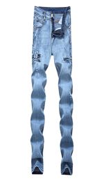 Mens Jeans Fashion Casual Style Male Jeans Men Streetwear Stretch Straight Blue Jean Pants Asian Size8363610