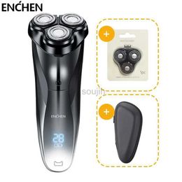 Electric Shavers ENCHEN Blackstone 3 electric shaver suitable for mens facial shavers with pop-up trimmers rechargeable wet dry dual-purpose IPX7 waterproof 240322