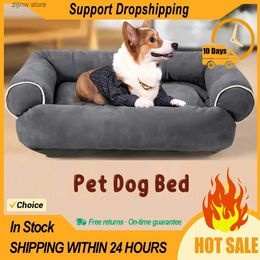 kennels pens Pet dog bed dog bed sofa deep sleep dog house square thickened hot dog mat mini dog house pet products breathable blanket winter Y240322