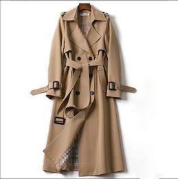 Winter Long Shirt Dress Women Brown Windbreak Trench Coat Korean Plus Large Size Casual Outerwear Thickening Fashion 240309