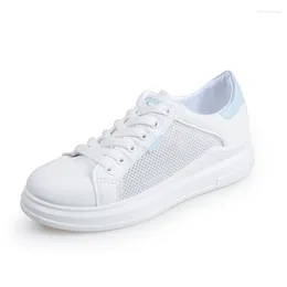 Casual Shoes Women White Sneakers Platform 2024 Summer Lace Up Hollow Fashion Trainers