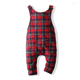 Clothing Sets Toddler Boys Solid Color Crew Neck Long Sleeve Tops Plaid Suspender Pants Overalls Fall Winter Outfits 2Pcs Clothes Set