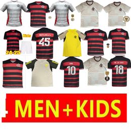 24/25 Flamengo Soccer Jerseys 2024 2025 Football Shirts Men Sets Kids Kit Camisa De Futebol PEDRO DIEGO GERSON GABI LORRAN PULGAR Fans