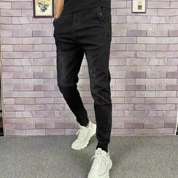 Men's Jeans Man Cowboy Pants Tight Pipe Trousers Elastic Black Stretch Slim Fit Skinny High Quality Kpop Denim 2024 Fashion Soft