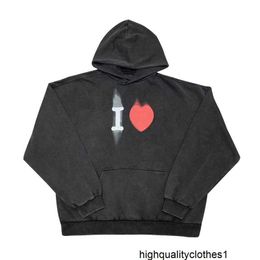 Designer Correct Version High Quality B Family 23SS Graffiti Love Embroidered Letter Hoodie Men's and Women's Loose Sweater Guard X00F