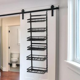 Kitchen Storage Over The Door Pantry Organizer Narrow Spice Rack Adjustable Basket For Home Bathroom Bedroom