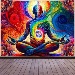 Tapestries Yoga Meditation Tapestry Colourful Space Wall Spiritual Mandala Art For Living Room Dorm Bedroom