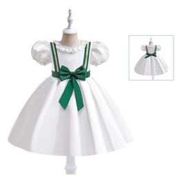 Sweet White/Green Jewel Flower Girl Dresses Girl's Birthday Dresses Girls Party Skirt Girl Everyday dress Kids' Party Wear SZ 2-4 D322127