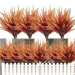 Decorative Flowers No Maintenance Fern Decor Realistic Artificial Ferns Branches For Indoor Outdoor Garden Set Of 10 Uv Resistant Plastic