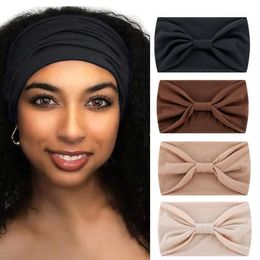 Wide Twisted Knoted Bow Headbands for Women Wash Face Extra Large Turban Sports Headband Fashion Yoga Fitness Hair Bands