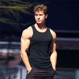 Summer men Vest gym Tank top Men Fitness sleeveless shirt Male Exercise Sports vest Undershirt Gyms train vest 240322