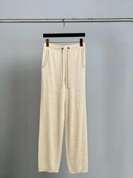 Women's Pants Women 2024 Spring Summer Twist Chain Silk Wool Casual Trousers