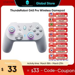 Game Controllers Joysticks ThundeRobot G45 Pro Three-mode Wireless Gamepad Gaming Controller Hall Effect Built-in NFC for Switch Windows PC STEAM TVY240322