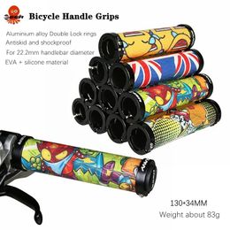 RIRO SEER Bicycle Grip Mountain Folding Bike Handlebar Ultraight 83g Antiskid Shockabsorbing Double Lock on Silicone 240318