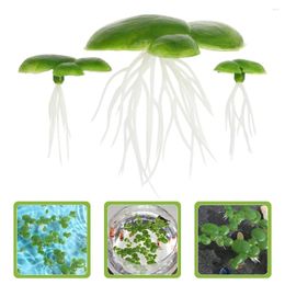 Decorative Flowers 90 Pcs Plant Duckweed Plastic Artificial Plants Pond Scenery Miniature Aquatic Ornaments Small Leaf Tank Floating