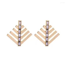 Stud Earrings MOPAI Geometric Fishbone Arrow Leaf Gold Colour Alloy For Women Exquisite Crystal 2024 Fashion Jewellery