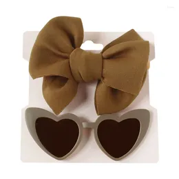 Hair Accessories Kids Cute Sunglasses Headwear Suit Solid Colour Cartoon Heart-Shaped Eye Protect Funny Po Party Props