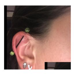 Plugs Tunnels 5Pcs/Set Glow In The Dark Acrylic Industrial Bar Scaffold Ear Barbell Ring Piercing Y Earring Body Jewelry Drop Delivery Dhij4