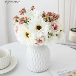 Faux Floral Greenery 6 Branches Chrysanthemum Peony Combination Silk Artificial Flowers Christmas Wedding Bridal Bouquet Home Decoration High Quality Y240322