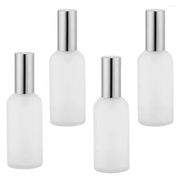 Storage Bottles 4 Pcs Spray Perfume Bottle Essential Oil Frosted Refillable Glass