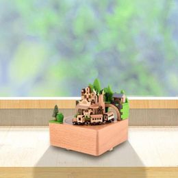 Decorative Figurines Wooden Music Box Home Decoration Accessories Collectible Table Centerpiece