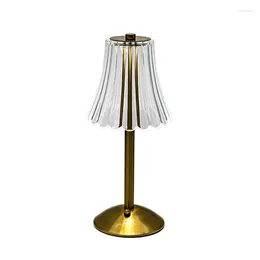 Table Lamps 1Set LED Crystal Decorative Lamp 800Mah Rechargeable Atmosphere Night Light Gold For Restaurant Cafe