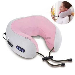 Massaging Neck Pillowws Electric Neck Massager U Shaped Pillow Portable Shoulder Cervical Heating Kneading Massager Travel Home Car Relax Massage Pillow 240322